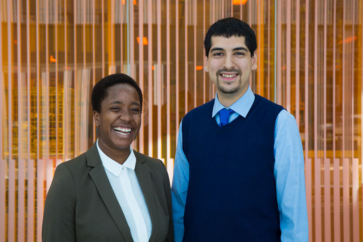 XEED founders Alfredo Muniz & Sade Oba in the Singh Center for Nanotechnology