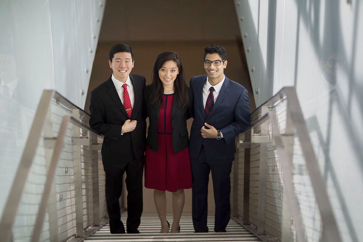Avisi Technologies founders Brandon Kao, Rui Jing Jiang, and Adarsh Battu
