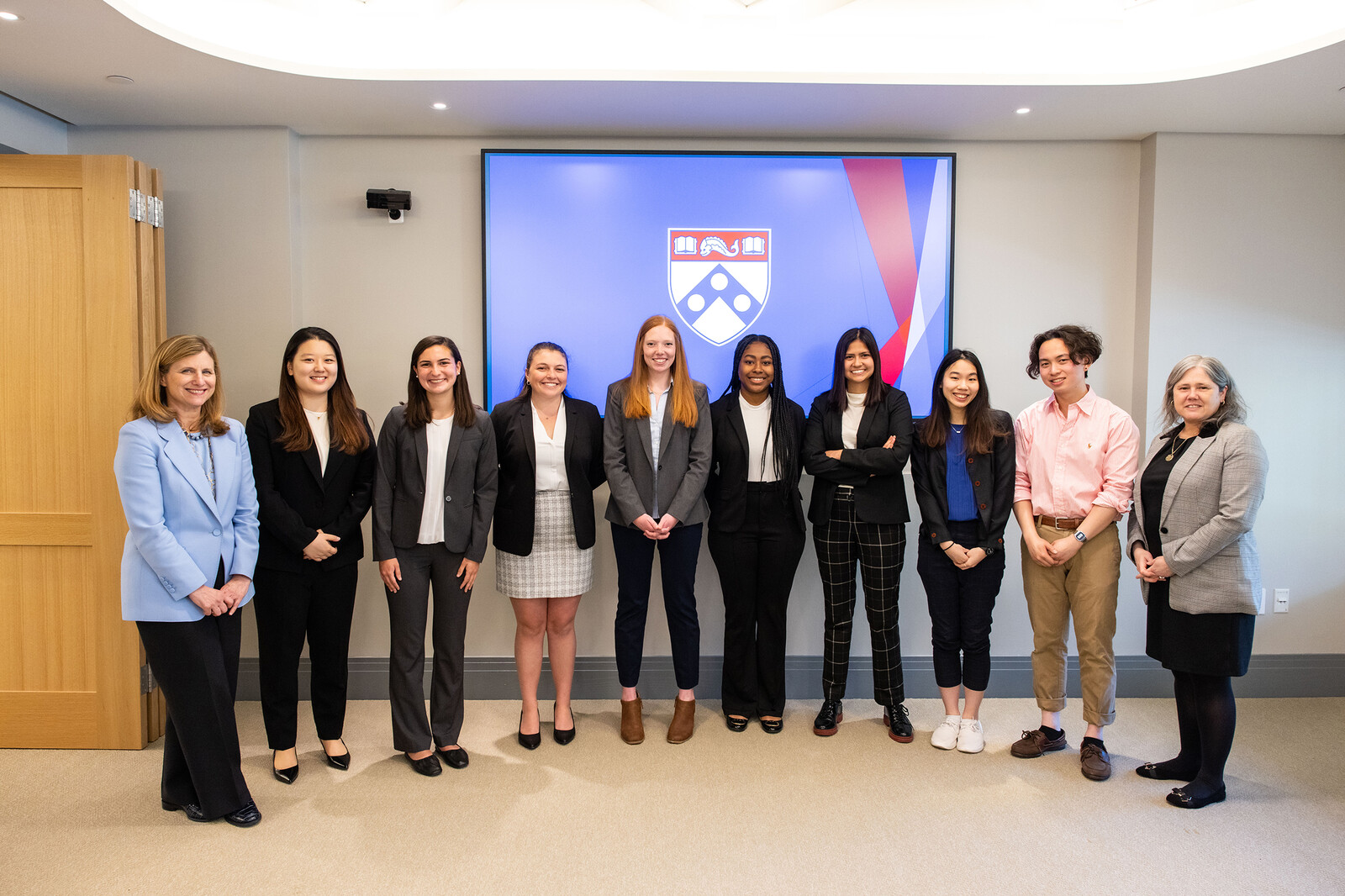 President Liz Magill and Interim President Beth Winkelstein with the 2023 PEP and PIP awardees.